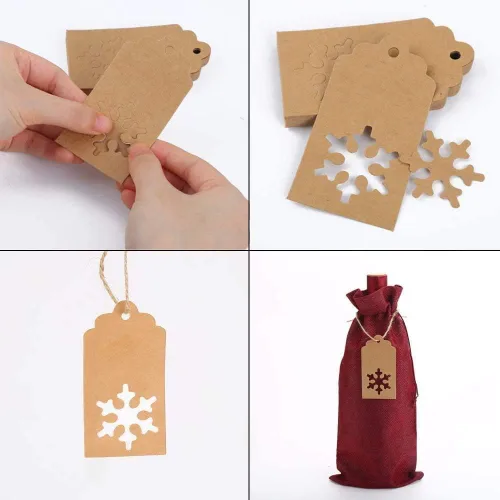 Vista 4 de LOKIPA Bolsas de regalo de vino de arpillera, 12 bolsas para botellas de vino de yute con cordón, fundas reutilizables para botellas de vino