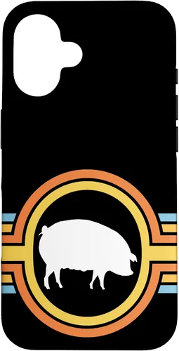 Vista 32 de Pig - Farm Farming Piglet Piggy Hog Swine Cute 70s Retro Case for iPhone 17
