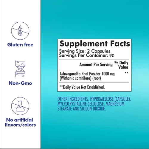 Vista 2 de Santo Remedio Cápsulas Ashwagandha del Dr. Juan Rivera, suplemento de apoyo al estrés, 1000 mg por porción, 180 cápsulas vegetarianas, sin sabores