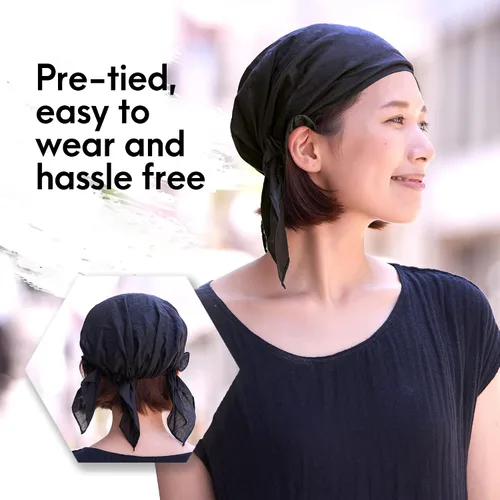 Vista 5 de Casualbox PRE-TIED Bandana Cap Head Wrap du Rag Respiración Rayón All Season