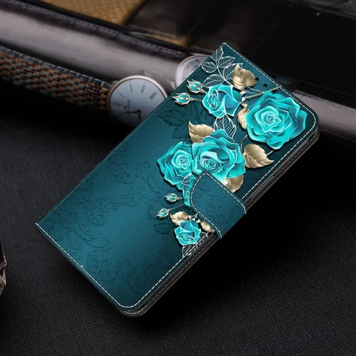 Vista 7 de Funda para Moto G 5G 2022, Moto G 5G 2022, funda protectora de piel sintética con tarjetero para Motorola Moto G 5G 2022 - Rosa azul