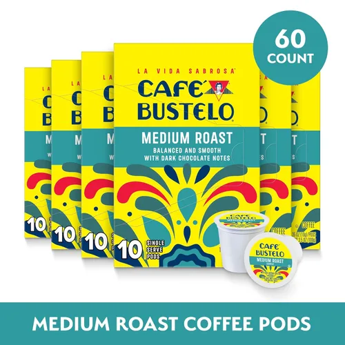 Vista 2 de Café Bustelo - Café de tostado medio, 10 cápsulas K-Cup (Paquete de 6)