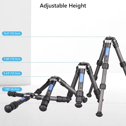Vista 4 de ARTCISE Trípode de fibra de carbono - Escritorio portátil compacto ligero para cámara DSLR videocámara, carga máxima de 22 libras/22.0 lbs