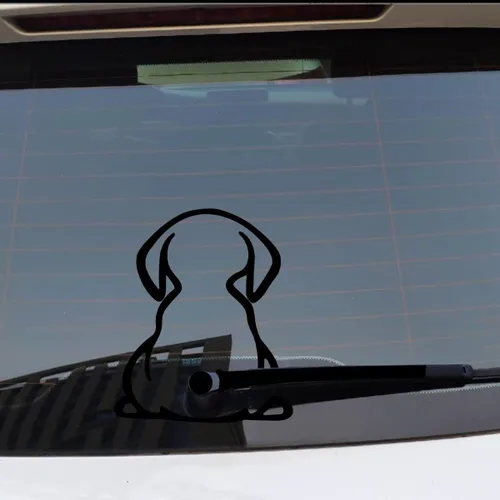 Vista 5 de 2 piezas de calcomanías para parabrisas de auto, divertidas pegatinas de cola de cachorro de dibujos animados, autoadhesivas, decoración de auto