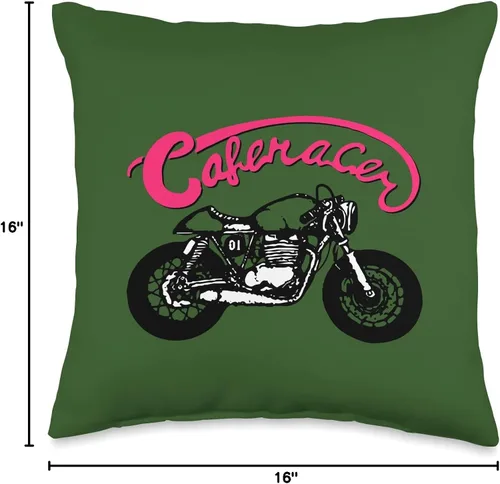 Vista 4 de American Cafe Racer Motorcycle Apparel and Merch Cafe Racer Biker - Cojín de 16 x 16 pulgadas, multicolor