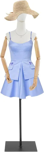 Vista 4 de Forma de vestido de torso de maniquí femenino, vestido de costura con brazos desmontables modelo M-annequin, exhibición de maniquí con base