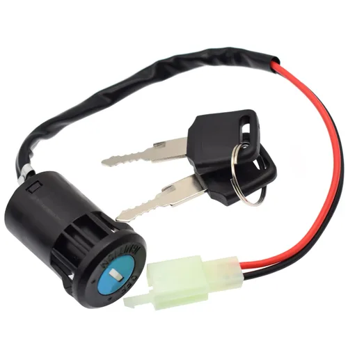 Vista 8 de 2 unids 2 cables interruptor de llave de encendido para scooter eléctrico Golf Scooter Bicicletas ATV ciclomotor GoKart U KS51 motocicleta 2