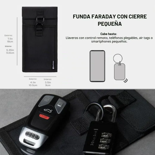 Vista 4 de SLNT Faraday - Funda para teléfono – Bloquea la etiqueta hacia fuera bolsa