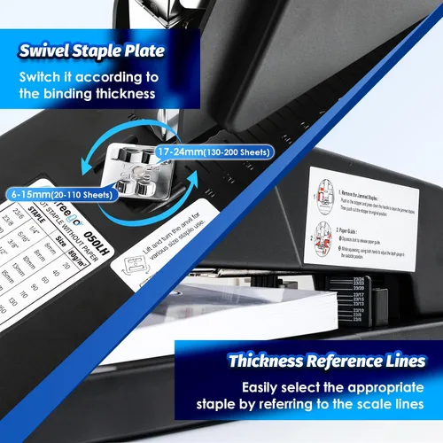 Vista 6 de Heavy Duty Long Reach Stapler with 4000 Staples for Booklets
