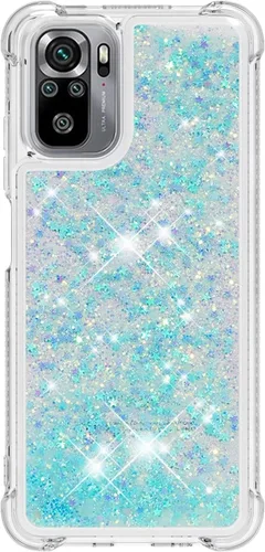 Vista 39 de Funda de silicona transparente con purpurina para Xiaomi Redmi A1 Bling Liquid Clear Star Heart Silicone Bumper a prueba de golpes, funda Azul