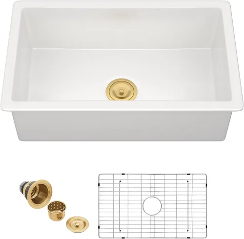Vista 15 de Lavandería blanca de 24 "x18" Lavabo de porcelana de cerámica de Blanco