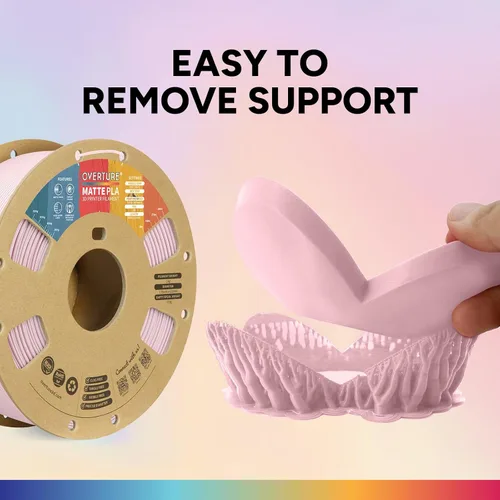 Vista 6 de OVERTURE Matte PLA Filament 1.75mm 1kg for FDM 3D Printer (Baby Pink)