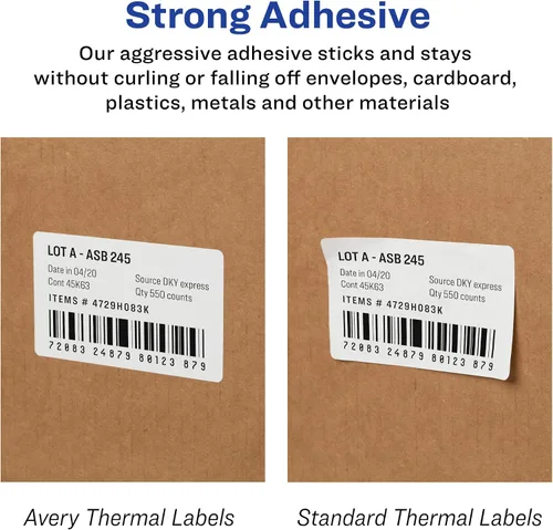 Vista 8 de Avery Direct Thermal Shipping Labels, 2-1/8" x 4", White, Comparable to DYMO 30323, 1 Roll of Labels, 140 Total (4153) (Pack of 10)