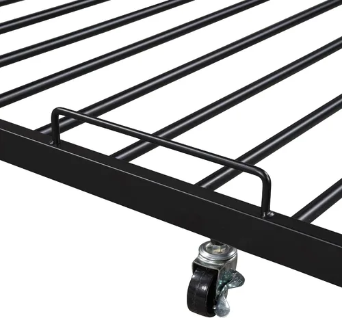 Vista 5 de Harper & Bright Designs Cama de plataforma Queen con nido y puertos USB, marco de cama Queen de metal con cabecera de almacenamiento y soporte