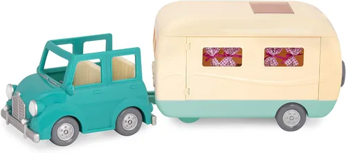 Vista 6 de Li'l Woodzee z Happy Camper Playset con auto de juguete azul desmontable