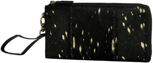 Vista 2 de Myra Bag Cartera de mano occidental para mujer - Pulsera de pelo en cuero, Negro