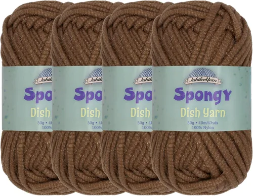 Vista 35 de JubileeYarn Hilo esponjoso para platos - 50 g/madeja de nylon grueso - paño de cocina - negro - 4 madejas