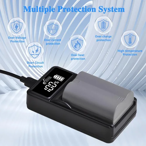 Vista 5 de Pickle Power EN-EL3E EN-EL3 EN-EL3A - Cargador de batería y LED compatible con cámaras réflex digitales Nikon D50 D70 D70s D80 D90 D100 D200 D300