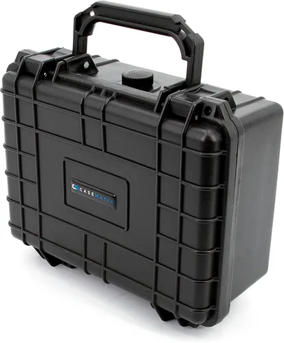 Vista 2 de CASEMATIX Funda rígida impermeable de 9" con espuma personalizable para electrónica portátil, herramientas y accesorios - Estuche de plástico