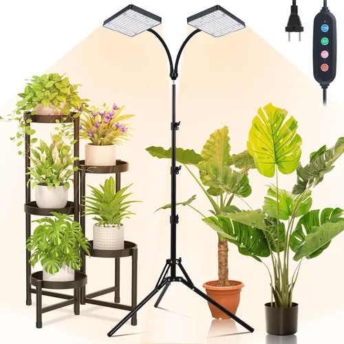 Vista 10 de Luz de cultivo Orchbloom con soporte y temporizador, luz de planta alta de 25 vatios de alimentación con enchufe doméstico, luces de cultivo