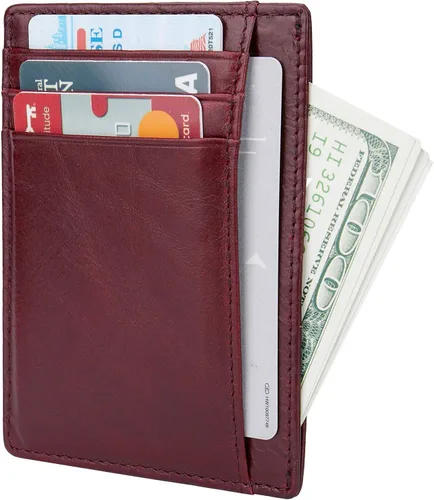 Vista 2 de Pequeñas carteras de bolsillo con bloqueo RFID para hombres y mujeres
