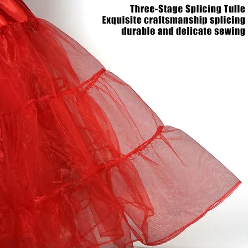 Vista 5 de Luwint Falda de tutú de tul hinchada, falda corta para disfraz, falda tutú para cosplay, fiesta de baile, debajo del vestido