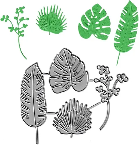 Vista 7 de 16 troqueles de corte de hojas, diseño de flores de verano, hojas de otoño, plantillas de metal en relieve para tarjetas, álbumes de recortes