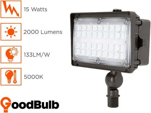Vista 2 de GoodBulb Luz LED de área de 15 vatios equivalente a 125 W Alto rendimiento 2000 lúmenes y 133 lúmenes por vatio Luz de área HID no regulable 1