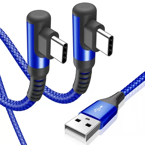 Vista 10 de sweguard Cable de carga USB tipo C en ángulo recto [2 unidades, 1.5 pies] 3.1A cable trenzado de nailon para iPhone 17, 16, 15 Pro Max Plus, iPhone