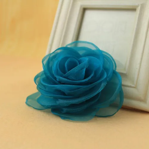 Vista 60 de adorables broches de rosas, clip para el cabello de flores de seda para mujer [joyas], sin metal, Rojo, XOTW05C4