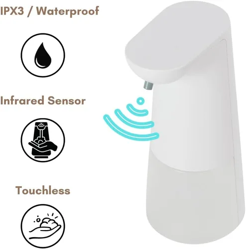Vista 3 de Dispensador automático de bomba de jabón espumoso sin contacto, dispensador de jabón líquido, dispensador de jabón líquido, dispensador automático