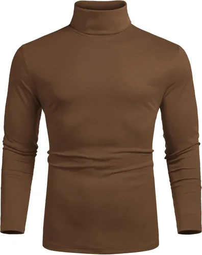 Vista 2 de Coofandy - Camisa térmica de cuello de tortuga para hombre estilo informal suéter de punto de algodón