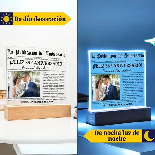 Vista 5 de Lamparas Personalizadas Con Foto, 35 años Regalos Para Boda En Español, Regalos Para El 14 De Febrero Para Mujer, Regalos 35 Aniversario De Boda