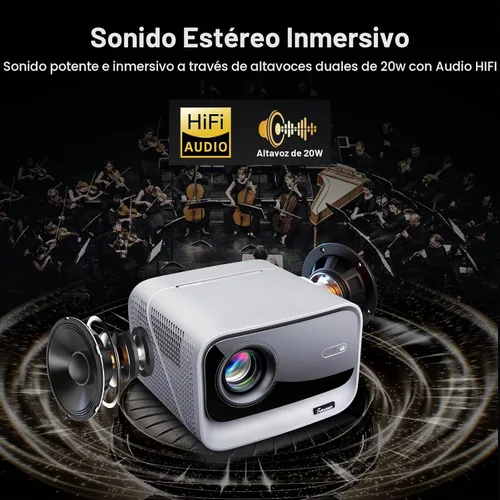 Vista 9 de Proyector 4K Google TV, 1500 lúmenes ANSI, enfoque automático 6D y Keystone, altavoces de 20 W, Wifi y proyector Bluetooth para iPhone/Android