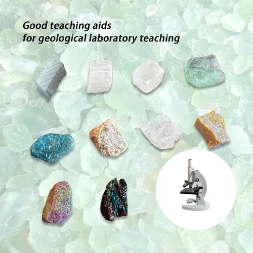 Vista 5 de Kit de prueba de dureza de Moh's, incluye 10 especímenes minerales de roca y 1 placa de rayas de porcelana sin esmaltar para explorar