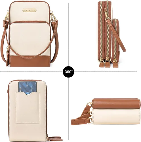 Vista 6 de CLUCI Bolsos cruzados pequeños para mujer de cuero para teléfono celular