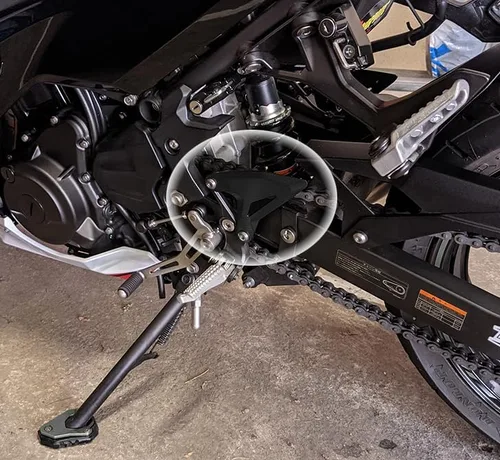 Vista 2 de motokano Accesorios de motocicleta para reposapiés delantero y trasero, juego de placas de talón compatible con KTM Duke 390 2017 18 19 20 21 2022