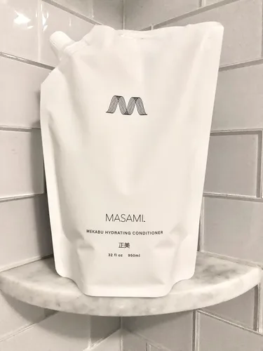 Vista 5 de MASAMI Mekabu - Acondicionador hidratante de 32 onzas, bolsa de recambio Sostenible Reciclable Calidad de salón Color seguro Algas marinas