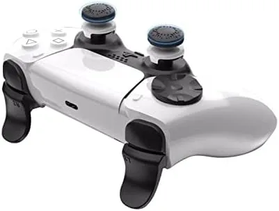 Vista 5 de ASHATA 2Pcs Thumbstick Extender for, 3D Texture Thumb Grip Stick Joystick Thumbstick for PlayStation 5 Controller (White)