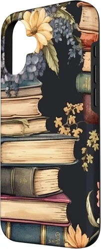Vista 2 de Funda para iPhone 16 Vintage Floral Book Lover