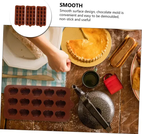 Vista 3 de Molde de silicona de corona de 3 piezas, molde para hornear, molde de proteína, moldes para dulces, moldes de goma, moldes de azúcar, moldes