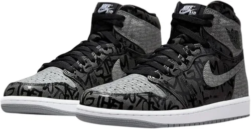 Vista 3 de Men's Jordan 1 Retro High OG Rebellionaire BlkWht-Particle Grey (555088 036)