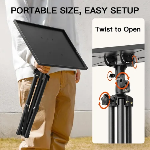 Vista 5 de AMADA Soporte para proyector, soporte para laptop con altura ajustable de 22 a 36 pulgadas, soporte de proyector resistente como bastidores de DJ