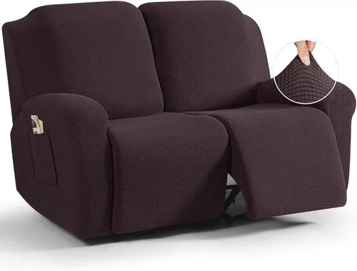 Vista 13 de TAOCOCO Funda reclinable de 4 piezas, funda elástica para sofá reclinable de 4 piezas, funda reclinable con 1 asiento, protector de sofá suave