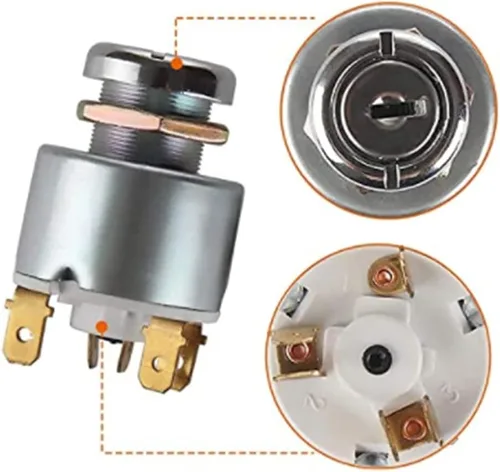 Vista 5 de HMY 31973K4183 SPB501 551508G Interruptor de arranque de llave de encendido impermeable con 3 posiciones 5 terminales 2 llaves reemplazadas por