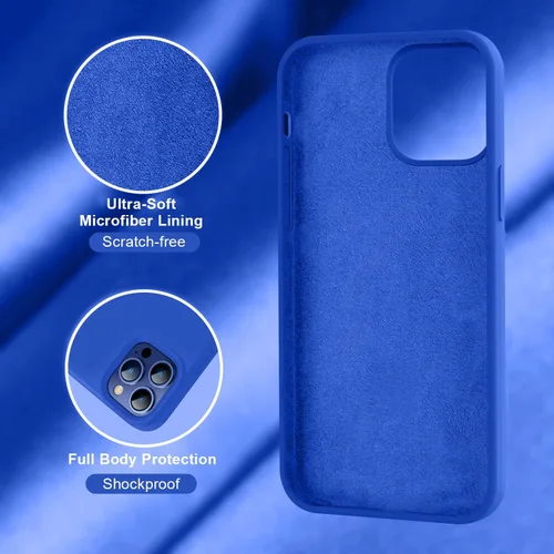 Vista 5 de Thomo Funda compatible con iPhone 14 Plus, silicona líquida suave de alta calidad a prueba de golpes, [soporte de anillo]