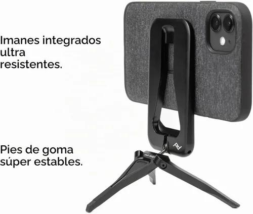 Vista 2 de Peak Design Trípode móvil, negro, diseño compacto, portátil y apto para bolsillo, compatible con MagSafe, montaje SlimLink, úsalo como un soporte