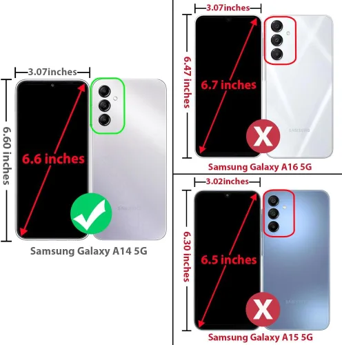 Vista 2 de TJS Funda compatible con Samsung Galaxy A14 5G, con protector de pantalla de vidrio templado, anillo de metal, soporte magnético, tono brillante