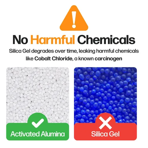 Vista 4 de Slice Engineering (0.91kg) Desecante de Alúmina Activada 10 Veces Más Potente Que el Gel de Sílice Recargable Indefinidamente Previene
