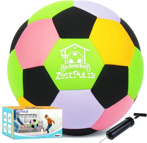 Vista 9 de Balón de fútbol suave para interiores, tamaño 4, divertida pelota silenciosa para niños y adolescentes, entrenamiento de drible en interiores